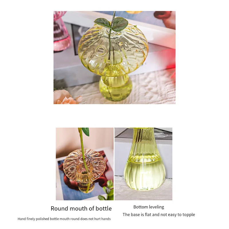【Popular】Set Of 5 Colored Plant Propagation Station Mini Glass Terrarium For Plants, Unique Small Glass Vase
