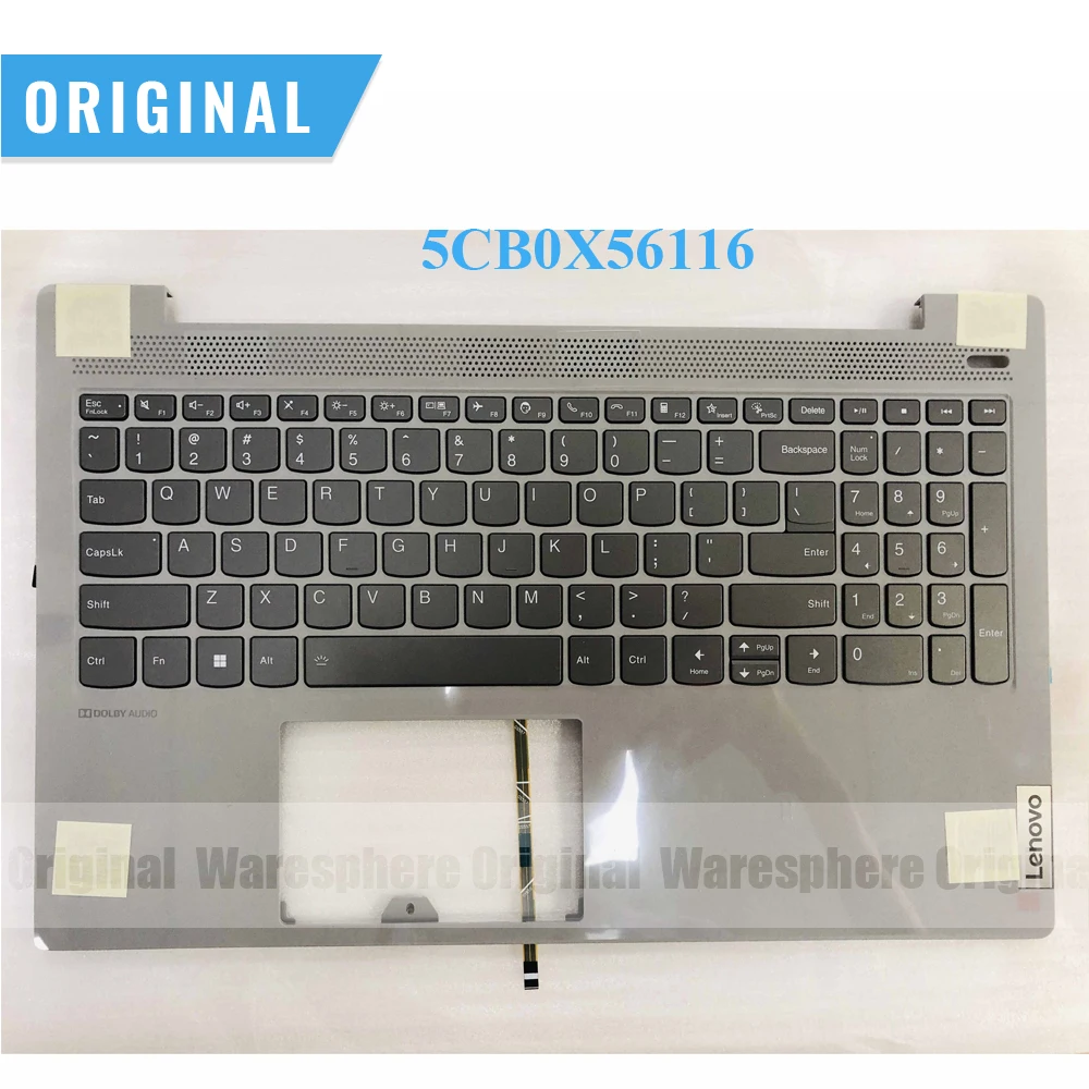 

Новый оригинальный упор для рук для Ideapad 5-15IIL05 с подсветкой, верхняя крышка клавиатуры, верхний чехол 5CB0X56116, серебристый