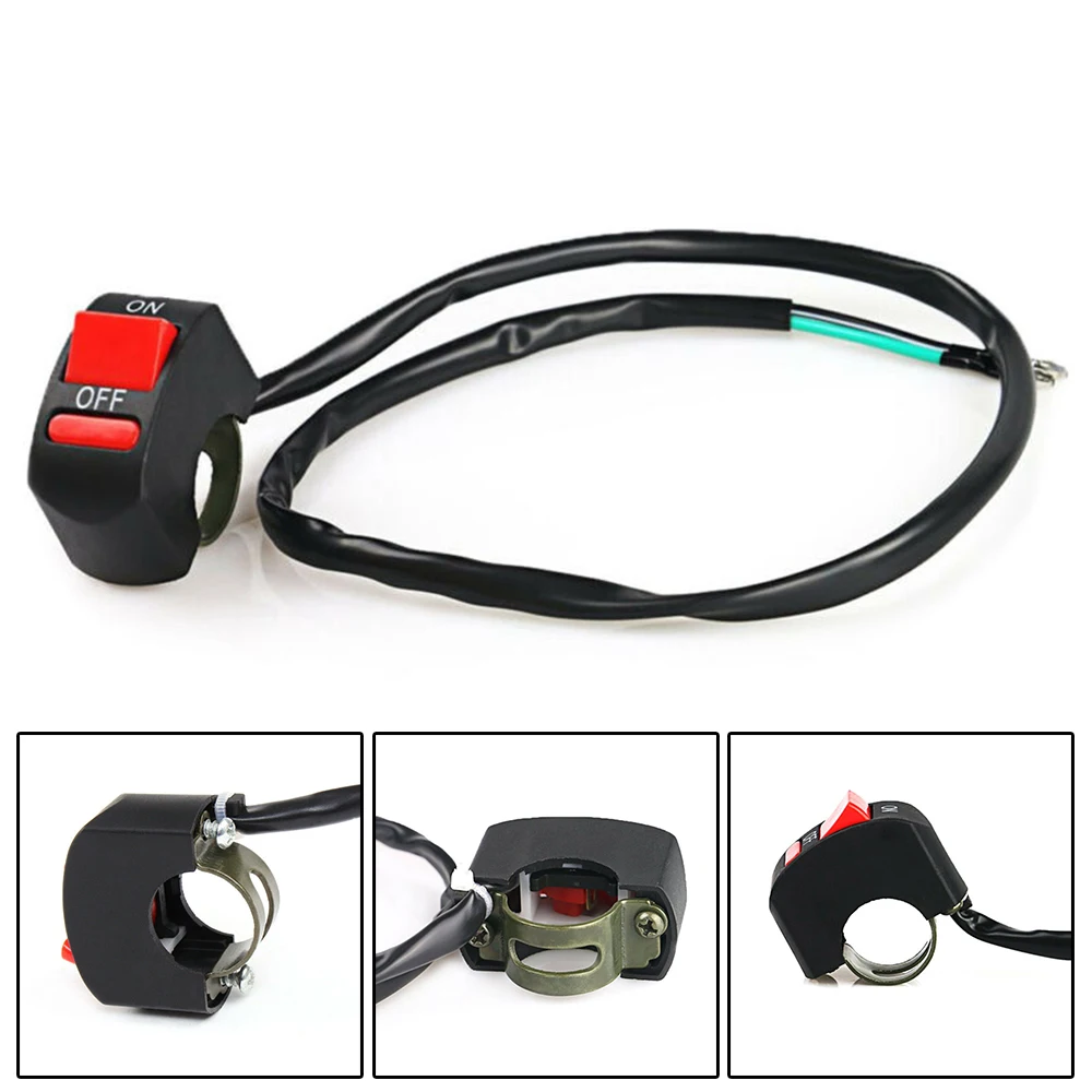 مفتاح دراجة نارية ATV أسود خفيف الوزن لمصابيح الدراجة النارية العادية والخطرية 55 سم مدمج عالي الجودة جديد