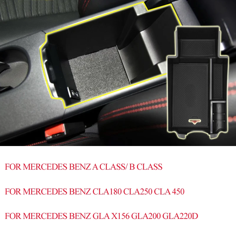 

Ящик для хранения в подлокотнике для Mercedes Benz A Class A180 B Class GLA CLA W176 W246, центральный чехол управления, аксессуары