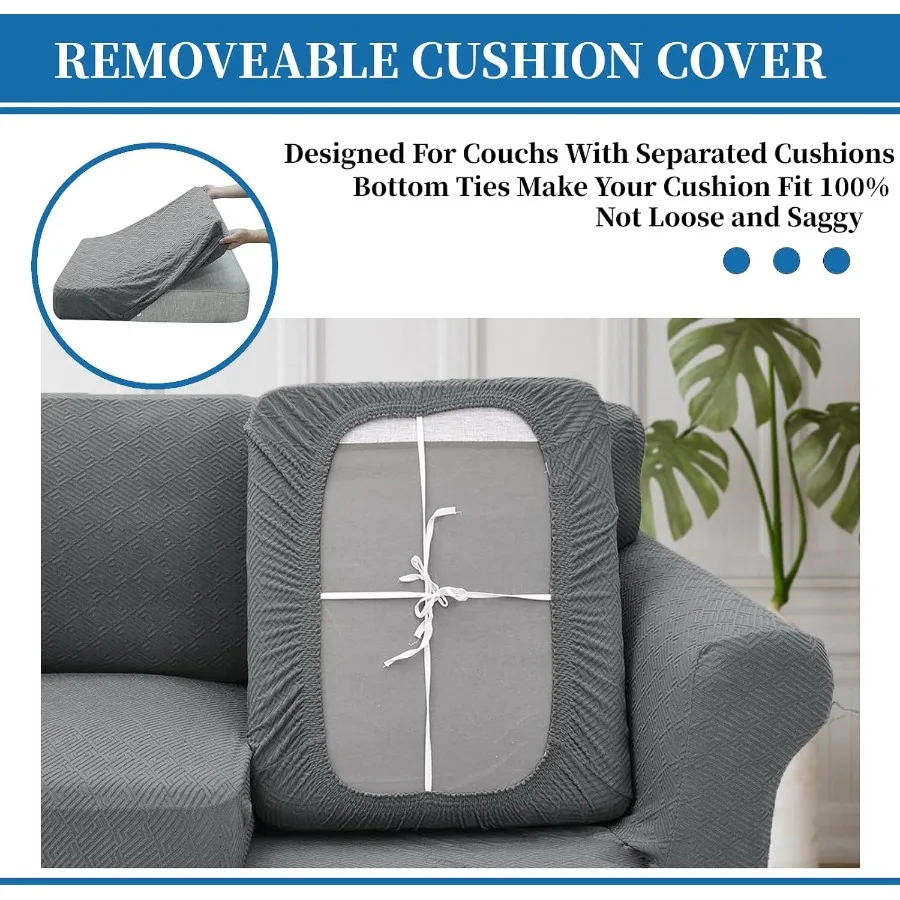 2025年新作 4ピース ソファカバー 3クッションソファ用 超伸縮 厚手 ソフト ソファカバー 滑り止め ソファカバー 犬 猫 家具用