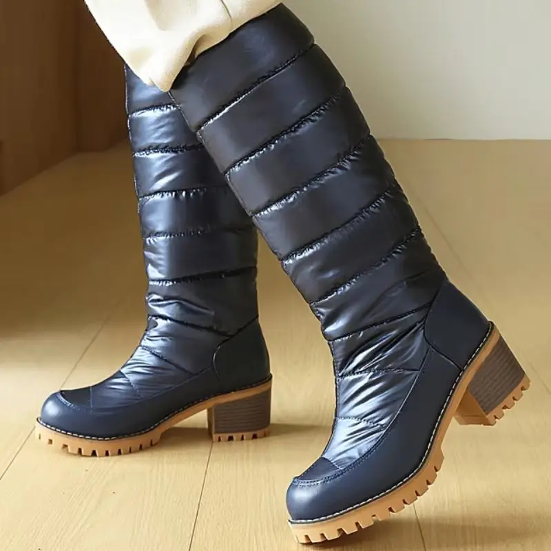 Warm Fur Women's High Snow Boots 2026 Brand Plush Winter Mother Shoes Waterproof Fashion Casual Wedge Knee High Boot Large Size