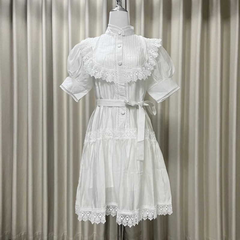 

Women's Dress Floral Linen Elegant Short Dresses Casual Vacation Beach Party Dresses Woman Clothing Fashion Summer Dresses 2025