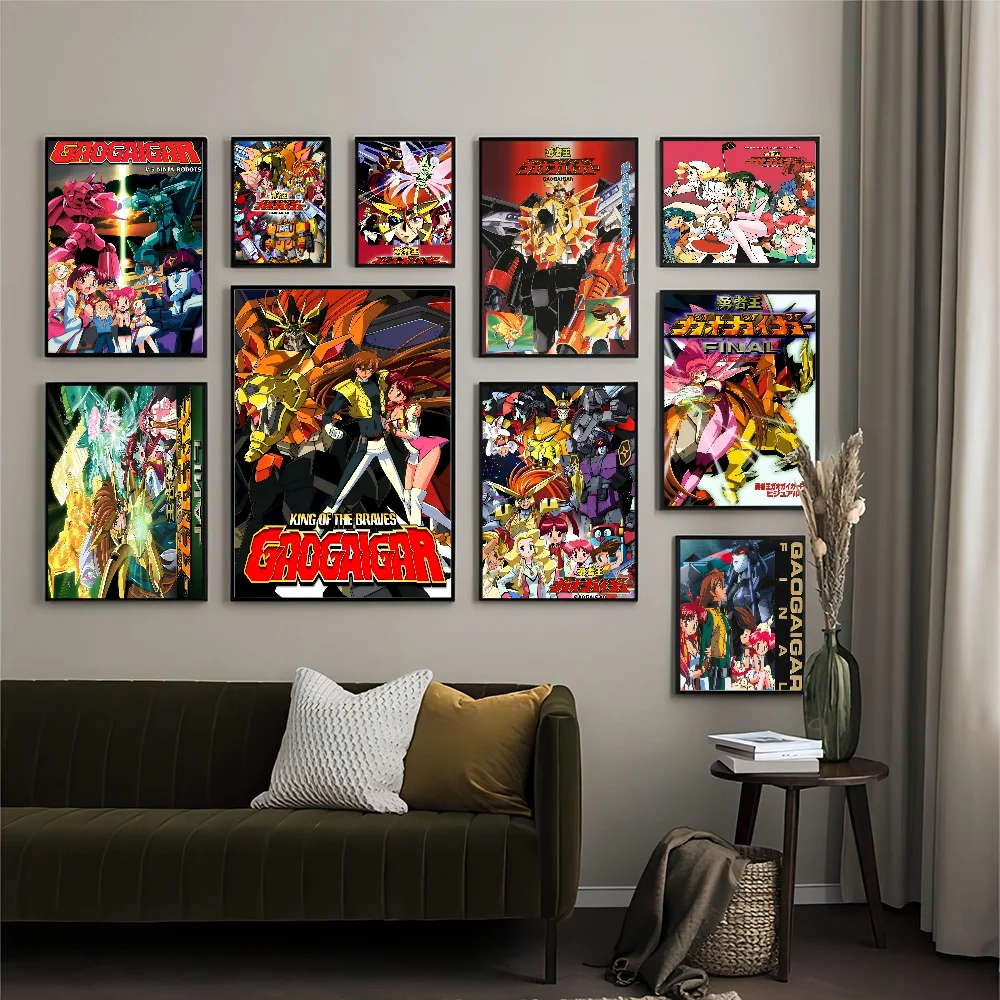 The King Of Braves GaoGaiGar Self-adhesive Art Poster Waterproof Paper Sticker Coffee House Bar Posters Wall Stickers