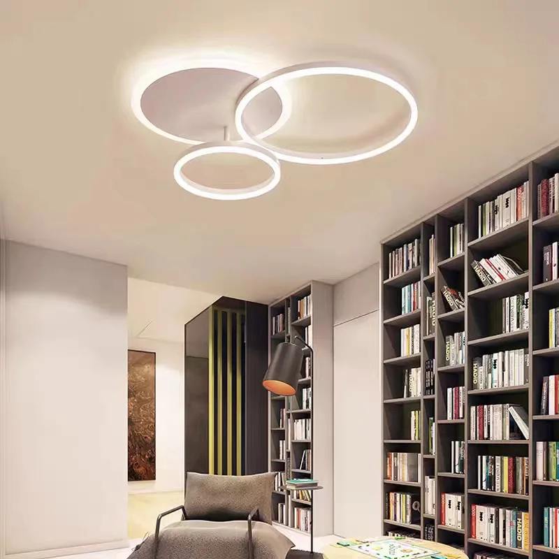 Gold Black Modern LED Chandelier Circular Round LED Light for Bedroom Dining Room Ceiling Lamp Luminaire Home Decor AC85-260V