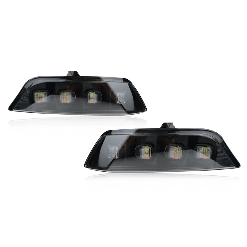 

LED Front Bumper Fog Light For Ford Mustang 2015-2017 White Daytime Running Light Amber Turn Signal Lamp