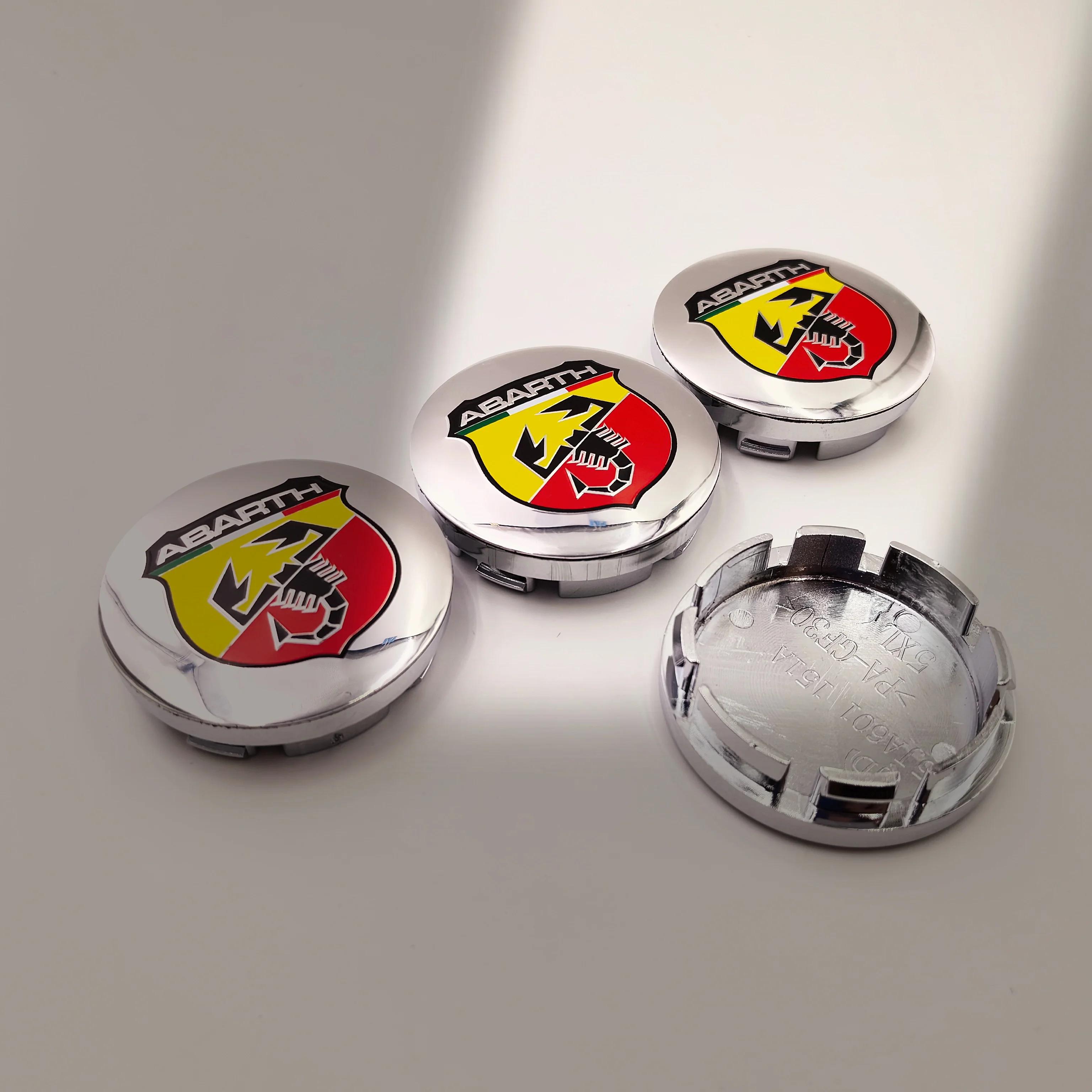 40pcs Fiat Abarth Lancia 56mm Wheel Center Caps Emblem Badge Car Hub Cap Rim Cover Stickers