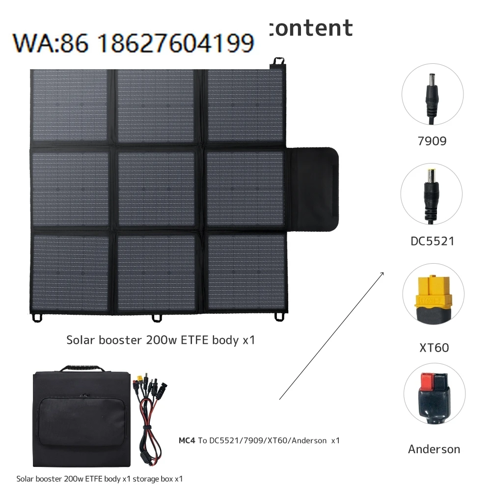 200W IP65 Foldable Solar Panel, 23% Efficiency USB-C Fast Charging Flexible Off Grid PV Module