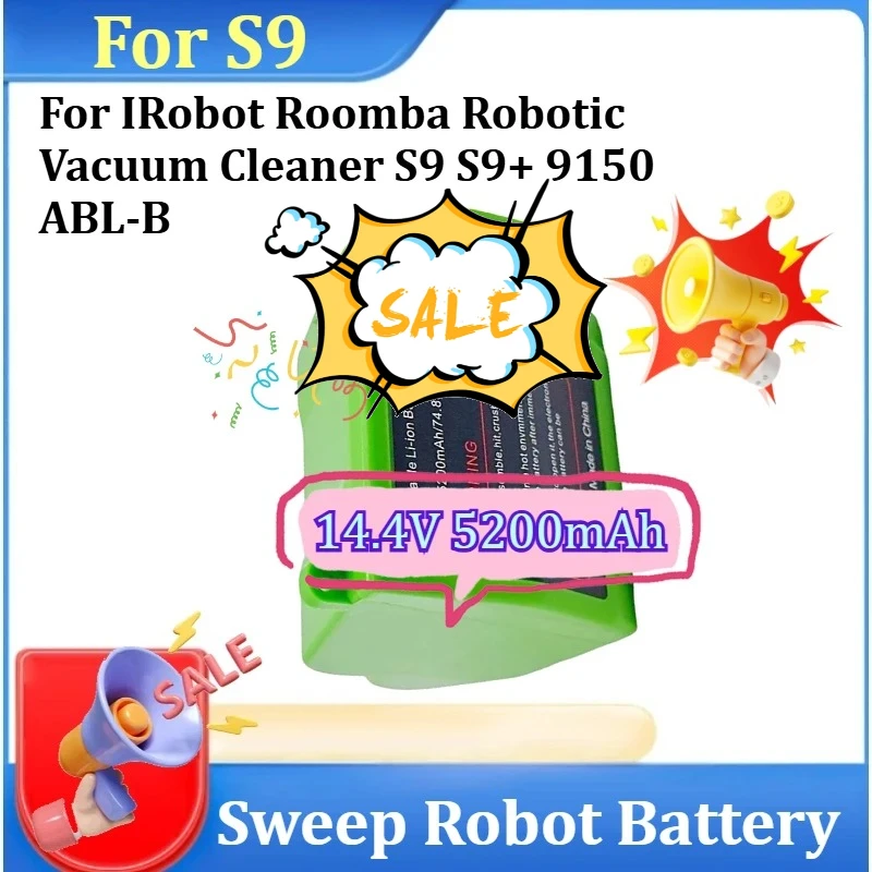 

Новая батарея S9 14.4V 5200mAh для робота-пылесоса iRobot Roomba S9 S9+9150 ABL-B 14.4V 5200mAh