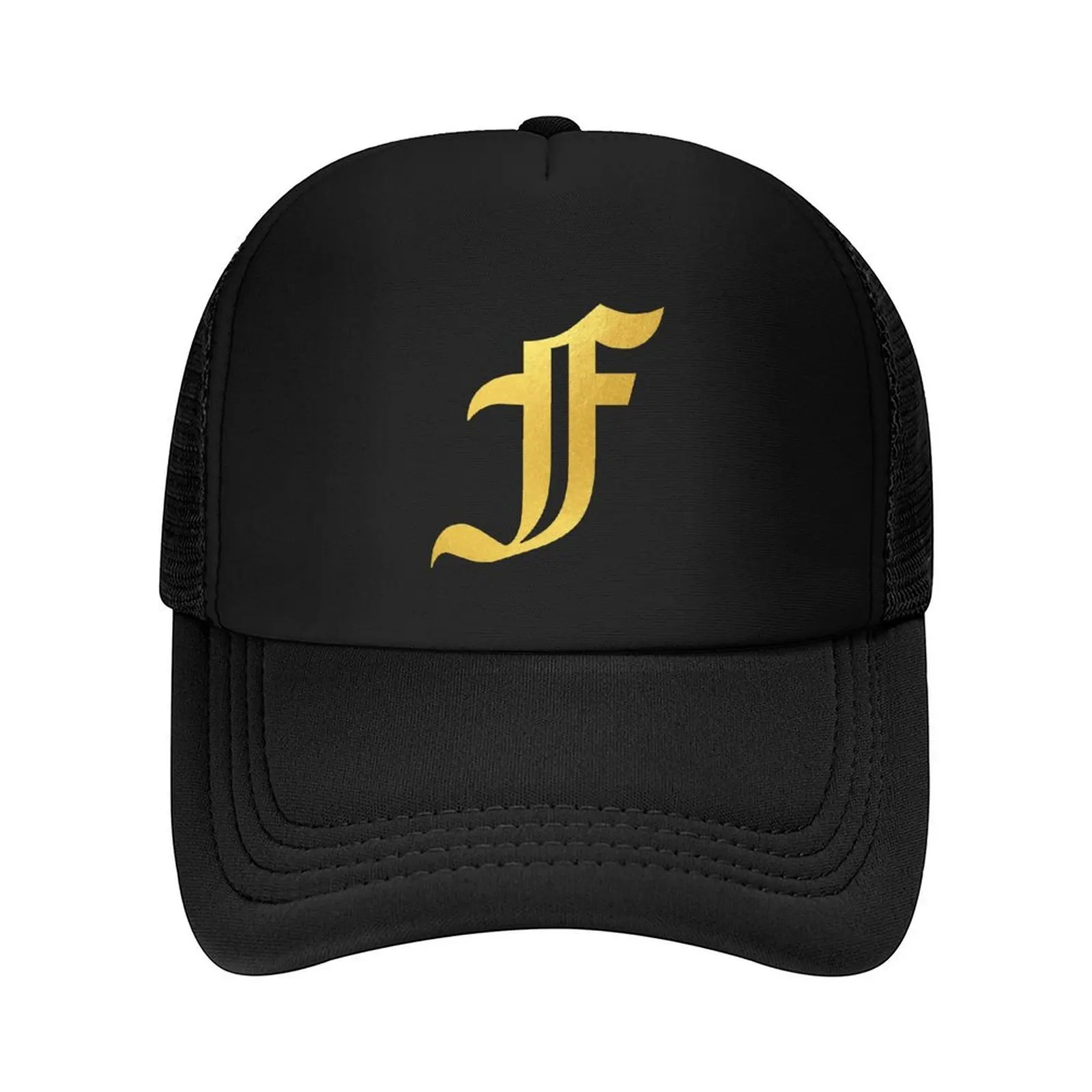 

F – Faux Gold Old English - Letter F Baseball Cap Golf Hat Man Fishing cap Visor Golf Hat Golf Women Men's