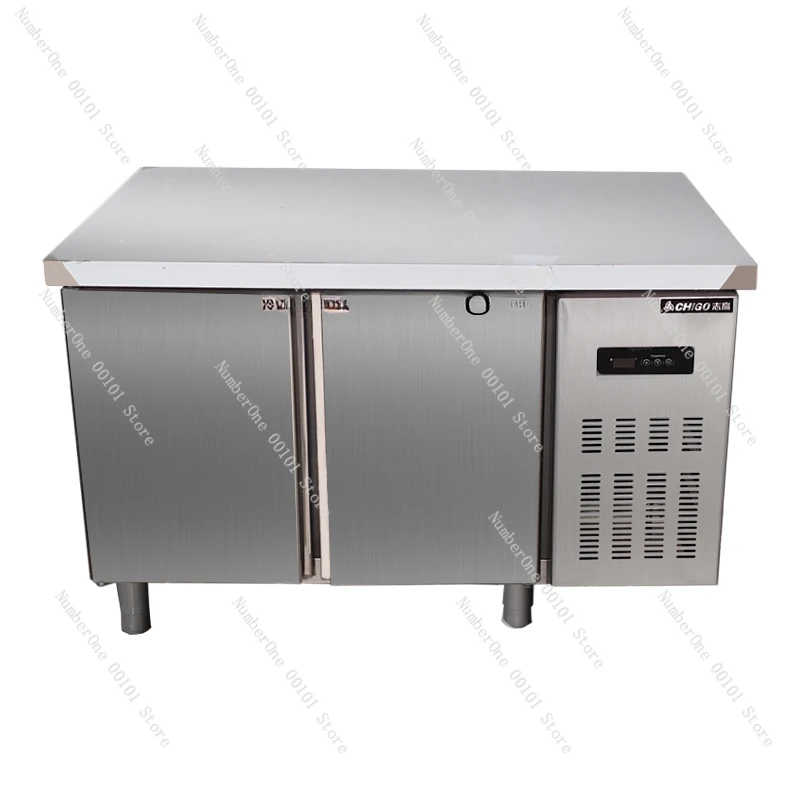 ZC Refrigerated Table Commercial Kitchen Refrigerator Fresh-Keeping Freezer Operating Table Freezer