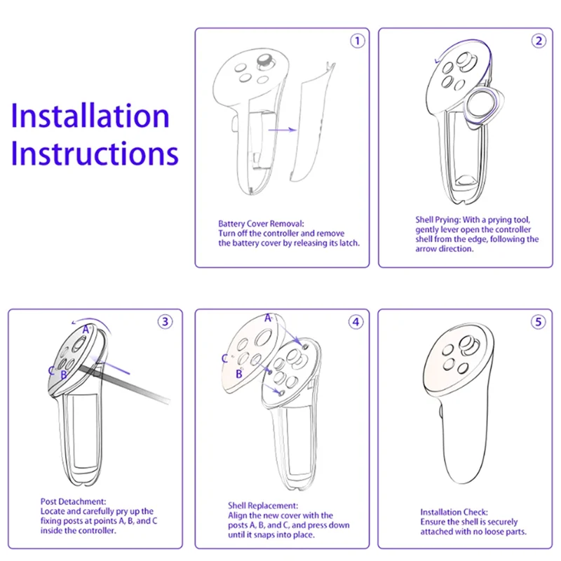 B92B-Controller Grip Shell Durable PC Protection Sleeve And Handle Cover Accessories For Meta Quest 3 For Enhanced VR Experience