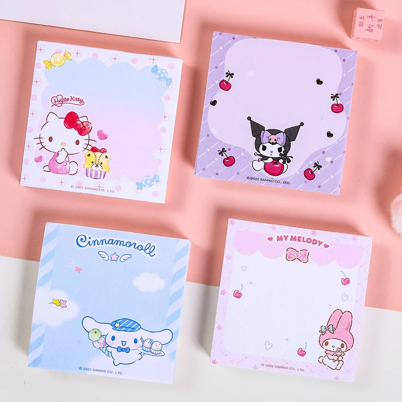 3 pcs/lotKawaii Kitty Melody Memo Pad Sanrio Sticky Notes Cute Stationery Label Notepad Planner Sticker Post School Supplies