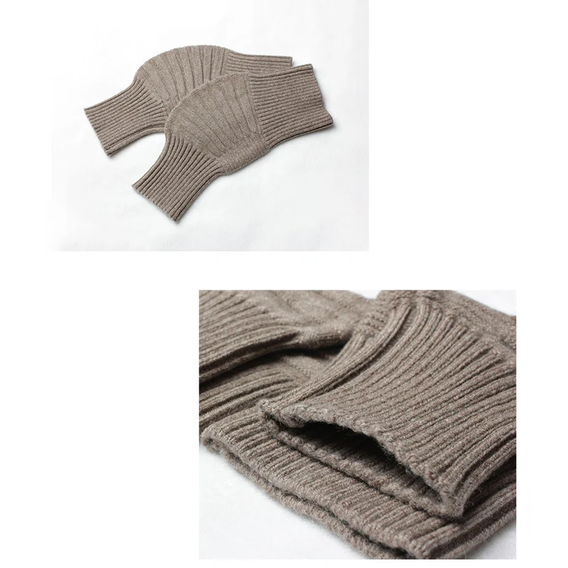 Kasjmier kniewarmer Gebreide thermische 7-gauge verdikte beenwarmers
