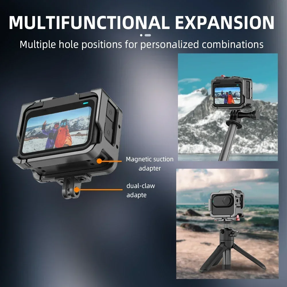 Marco protector Flymile para Insta360 GO3/3S, adaptador de expansión de montaje en zapata fría, soporte de liberación rápida, accesorios para cámaras deportivas