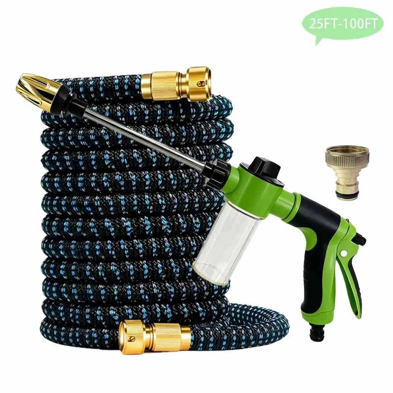 

Magic Garden Hose Telescopic Multifunctional High-Pressure Nozzle Car Wash Water Gun, 25FT-100FT
