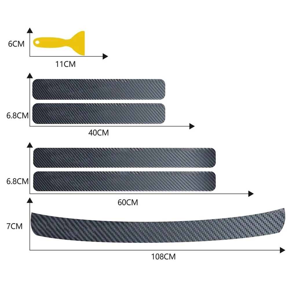 لا شيء ملصقات السيارات سيارة حماية ملصقات السيارات حماية السيارات الباب الخلفي: 40x6.8 سنتيمتر ألياف الكربون الأسود الباب الأمامي: 60x6.8 سنتيمتر
