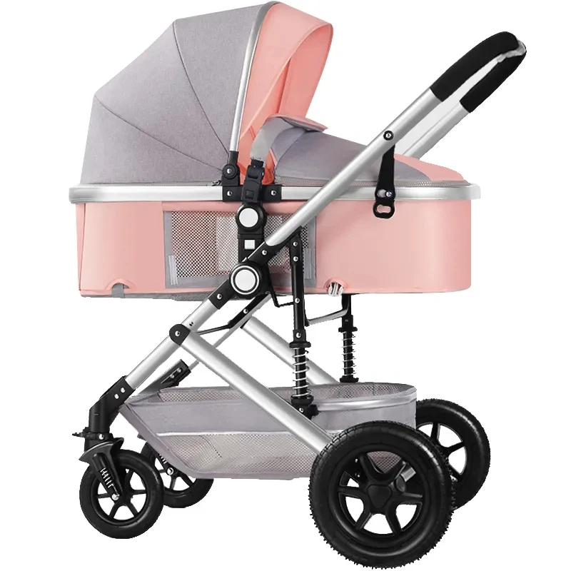 Foldable  cart  quality Pram Baby Pushchair High Landscape Stroller Carrycot Safety Seat