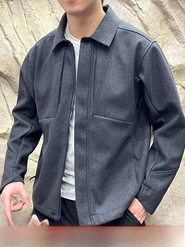 

High-End Camere Fce Lined Outdoor Men's Jaet Warm Collar Adstrative Sle Autumn Winter Cosite Fce Jaet