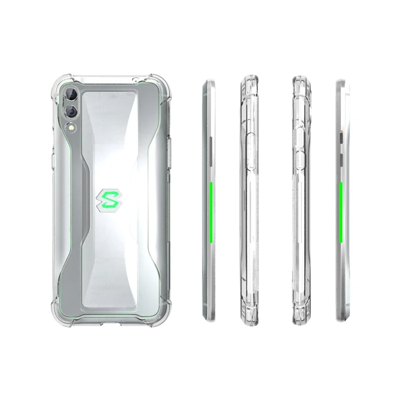 For Xiaomi Black Shark 2 mobile phone case transparent all-inclusive TPU four-corner anti-fall silicone protective cover soft