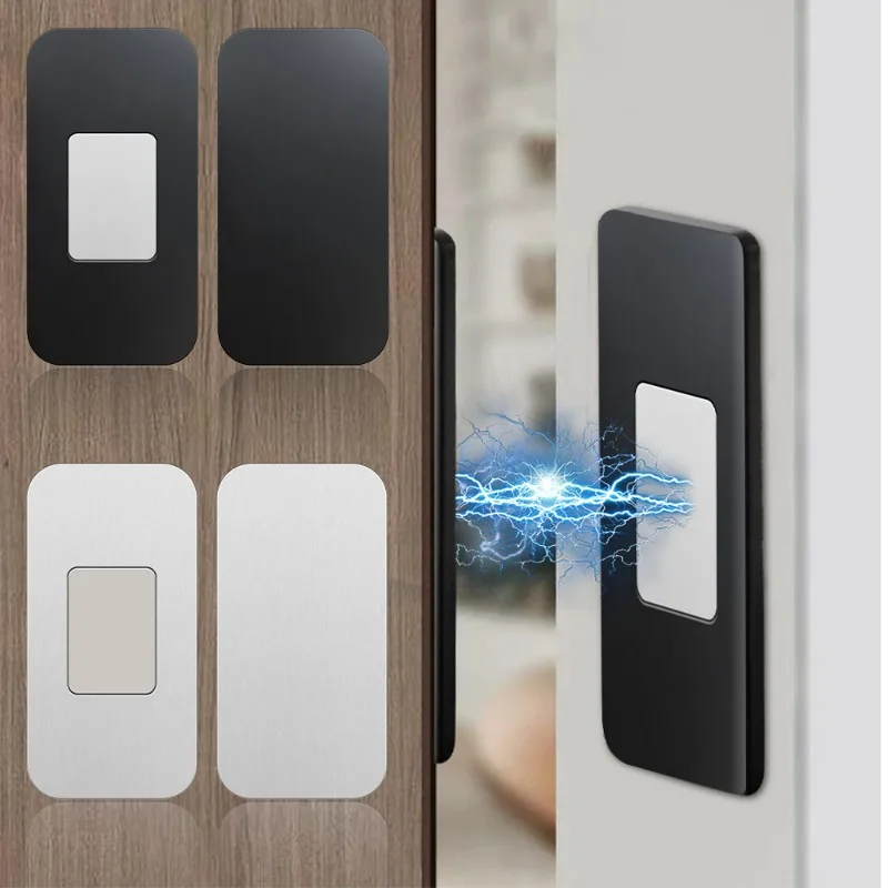 Self Adhesive Door Stop Magnetic Cabinet Catches Invisible Soft-Catch Anti-Rust Magnet Stickers Hidden Door Closer for Cupboard