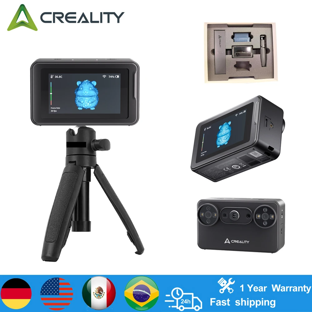Official Creality Pika 3D Scanner With Handle Tripod Kit 7 Blue Laser Lines/NIR Light High Speed 0.03mm Precision Wireles Scan