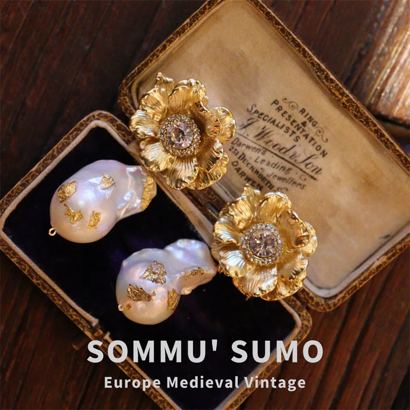 

Retro Earrings, Natural Crystal Spring, Summer, Autumn and Winter, Natural Pearl Temperament, Gentle Gas