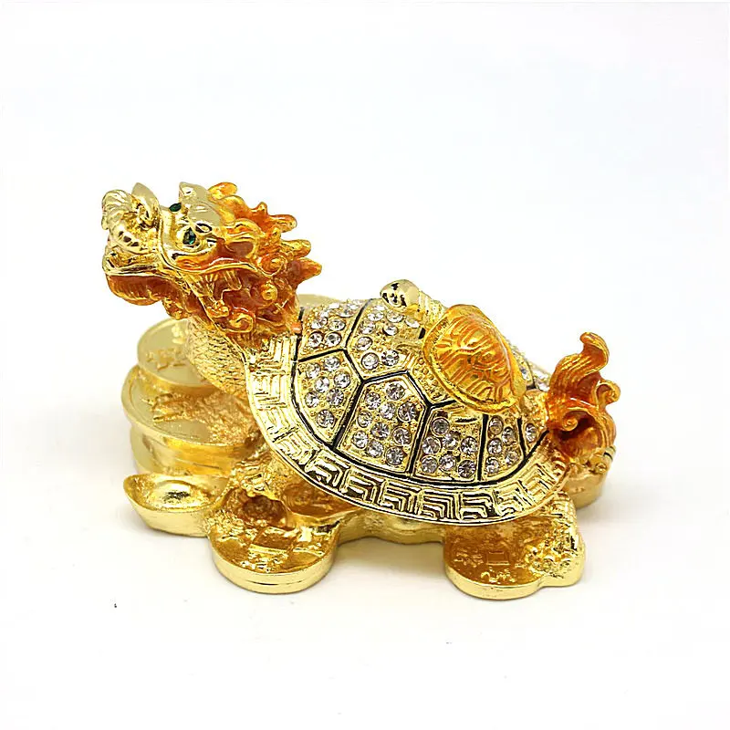 

Fengshui small ornaments, alloy dragon turtle enamel craftsmanship, creative home decoration, storefront small ornaments