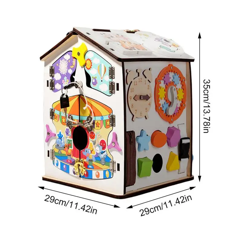 Busy House Toy Sensory Board For Life Skills Creative Novelty Educational Learning Toy For 3 Year Old Boys & Girls