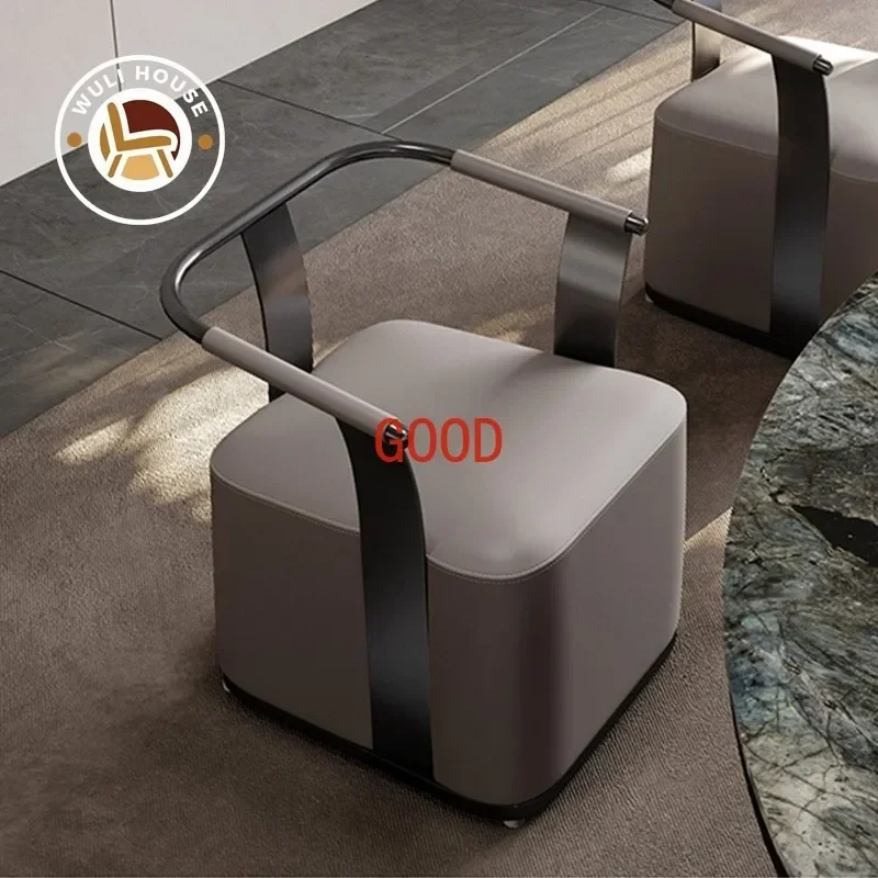 

Wuli House Tea Chairs Internet Celebrity Armrest Backrest Designer Single Chair Villa Light Luxury Minimalist Home Guest Chairs
