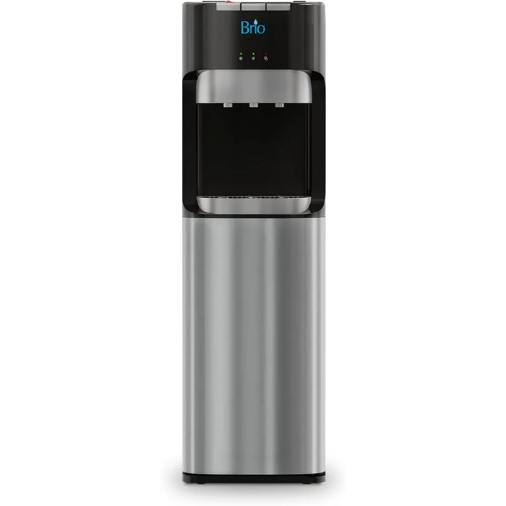 Bottom Loading Water Dispenser (for 5 gallon bottles) - 3 Temperatures (Hot, Room Temperature and Cold Spout), Stainless Steel