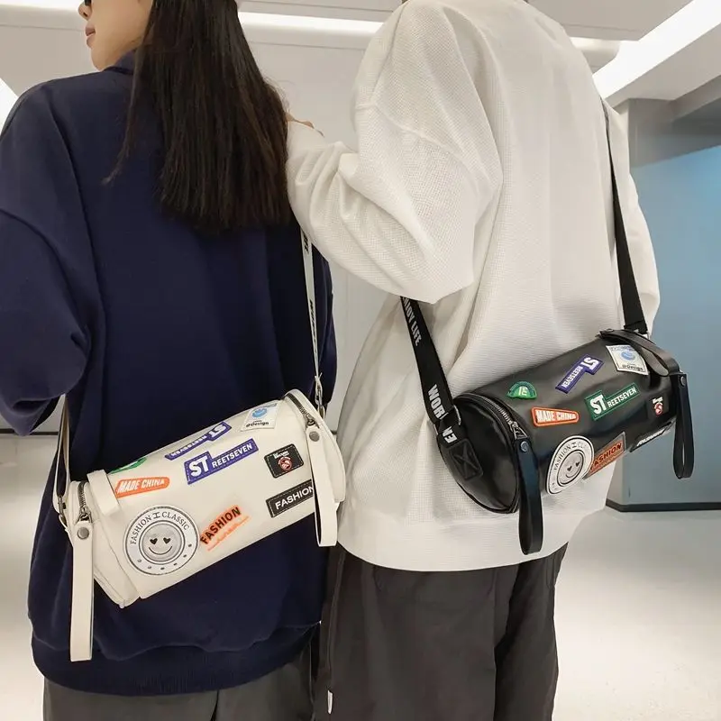 Trendy Brand New Mini Pu Leather Bag - Men's Crossbody Sling Bag, Versatile Casual Style Niche Cylinder Shoulder Zipper Bags