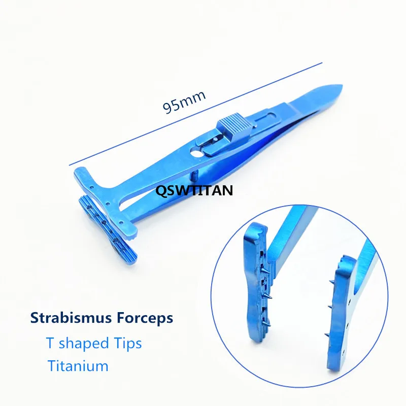 Strabismus Forceps Reusable Ophthalmic Forceps 95mm Titanium Ophthalmic Surgical Tweezers