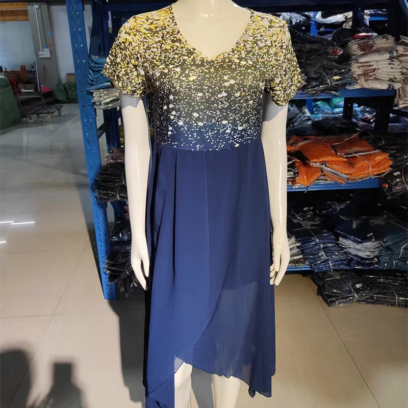 Abito lungo estivo taglie forti da donna casual Abito lungo da spiaggia elegante patchwork in pizzo di grandi dimensioni Abiti lunghi da sera per feste