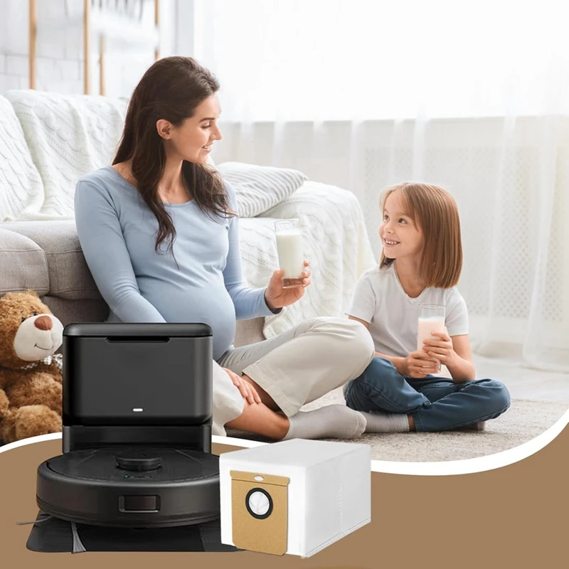 أكياس الغبار لـ Eufy L50 L60 جهاز آلي لتنظيف الأتربة قاعدة تفريغ ذاتية، أكياس غبار بديلة مع محطة فارغة ذاتية