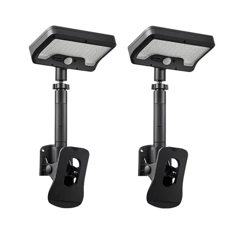 AA94-2Pcs Solar Fence Lights Solar Fence Lights For Chain Link Fence,Deck, Gutter,Camping 92 Leds 600LM Solar Fence Lights