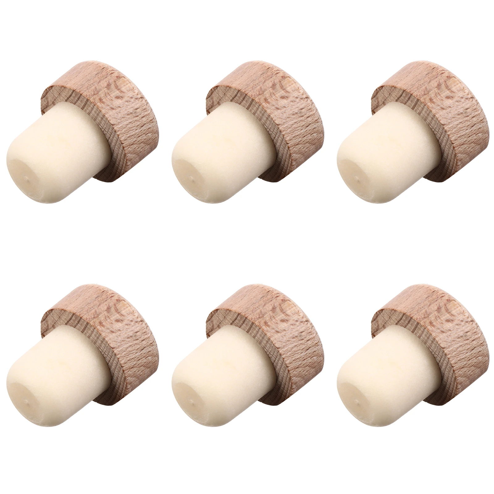 

6 Pcs 29Mm Wooden Wine Bottle Sealing Plugs Durable Strong Material Easy Operation for Red Wine Airtight Storage