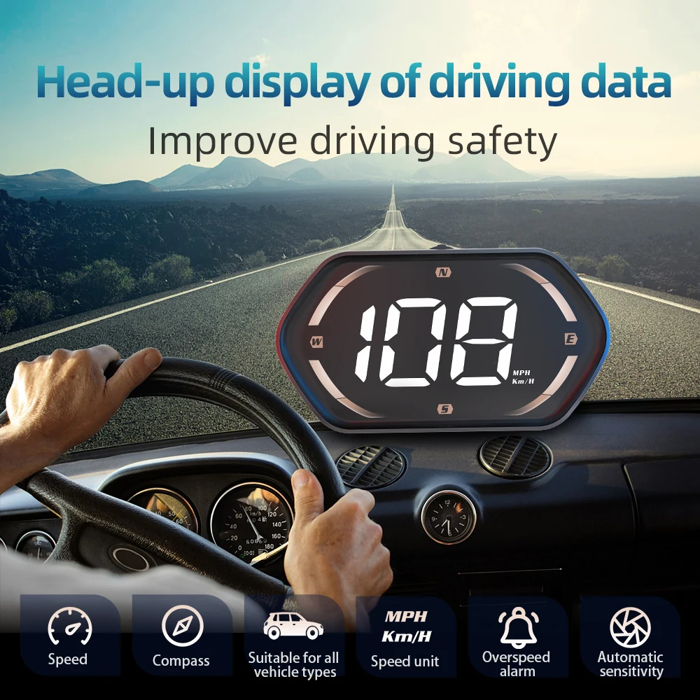 2026 New Model G22 Head up Display HUD Speedometer with Three-stage Overspeed Alarm Auto Meter
