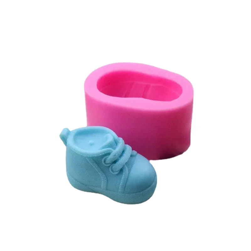 3D shoe silicone candle mold DIY baby shoe crafts gypsum resin cement casting mold handmade soap chocolate cake baking tool