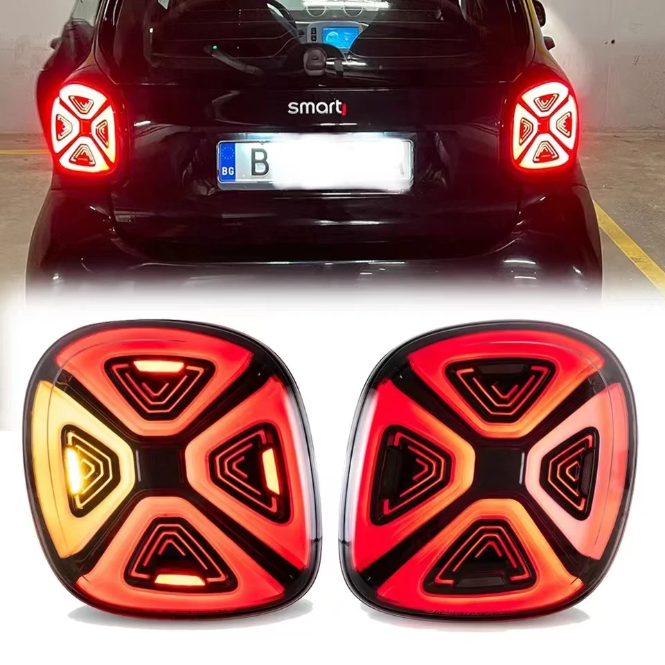 Facelift Style Tail Lights with Welcome Light Replacement for Smart Fortwo Forfour 453 2015-2021 Rear Fog Light