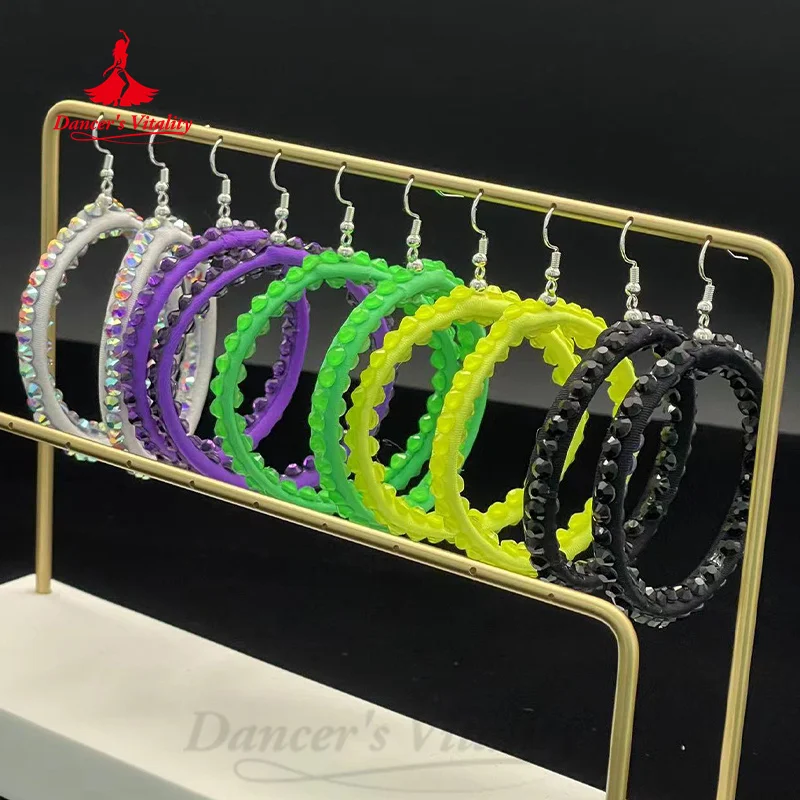 أقراط الرقص اللاتينية للبالغين والأطفال، إكسسوارات المنافسة، قاعة الرقص، الرقص الحديث، مجوهرات أداء أحجار AB