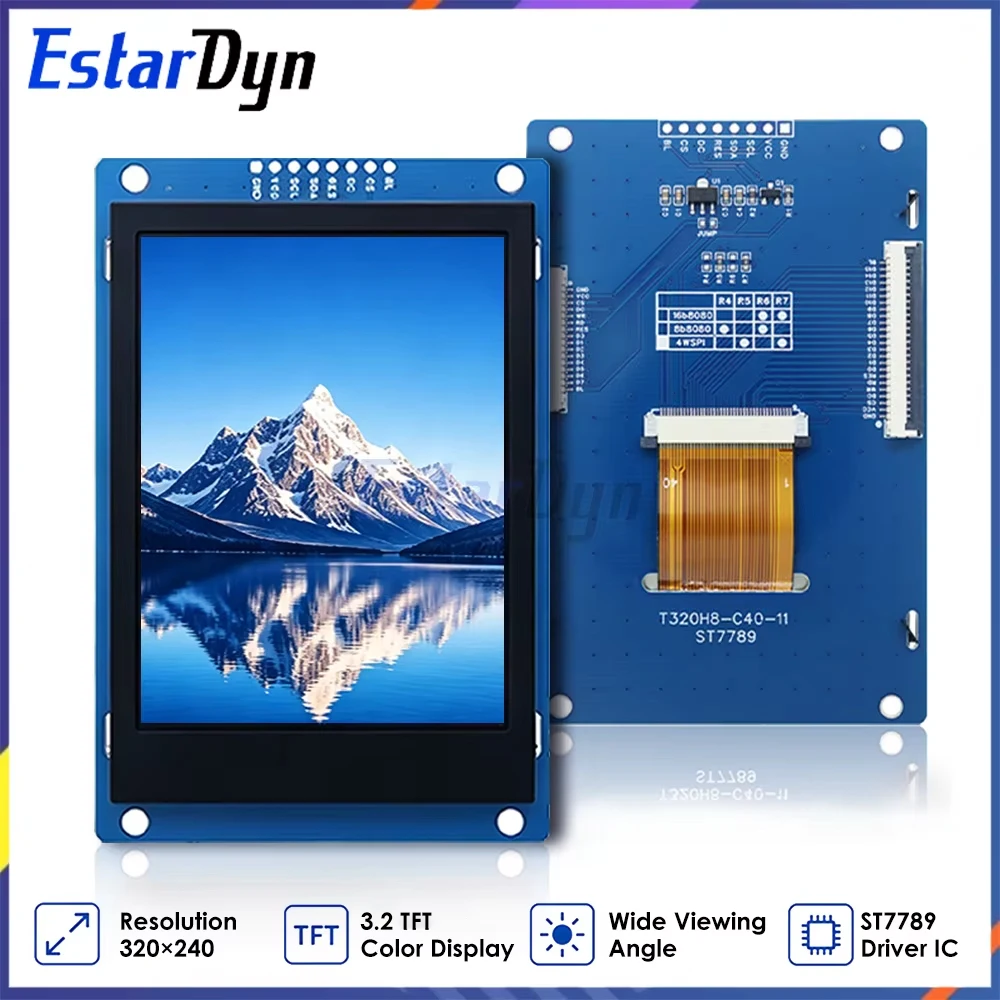 3.2-inch TFT LCD screen with ST7789 technology small screen with resolution of 240x320 LCD color display parallel interface SPI