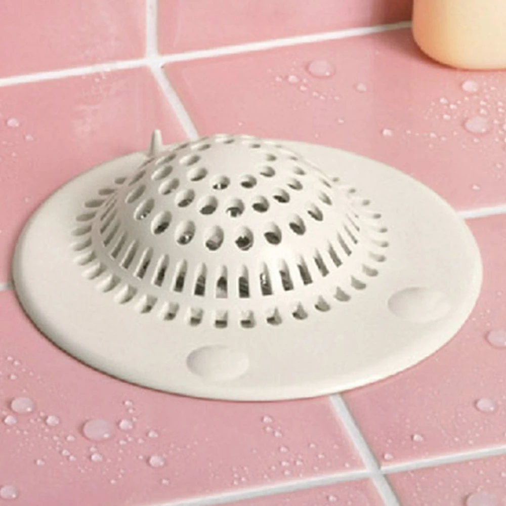 Hair Filter Silicone Deodorant Beige Kitchen Sewer Filter Anti-clogging Reusable Sewer Hair Filter Hair Catcher Sink Filter