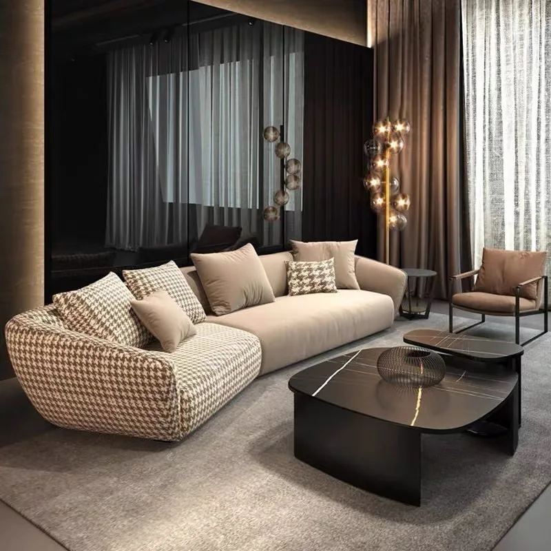 

Outdoor Floor Living Room Sofas Curved Garden Lounge Minimalist Sofas Relaxing Hallway Cheap Luxury Wood Divano Home Furniture