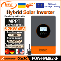PowMr 6.2KW Hybrid Solar Inverter 48V to 230VAC/380VAC Output Parallel UP To 9 Units PV 500VDC With MPPT 120A Solar Controller