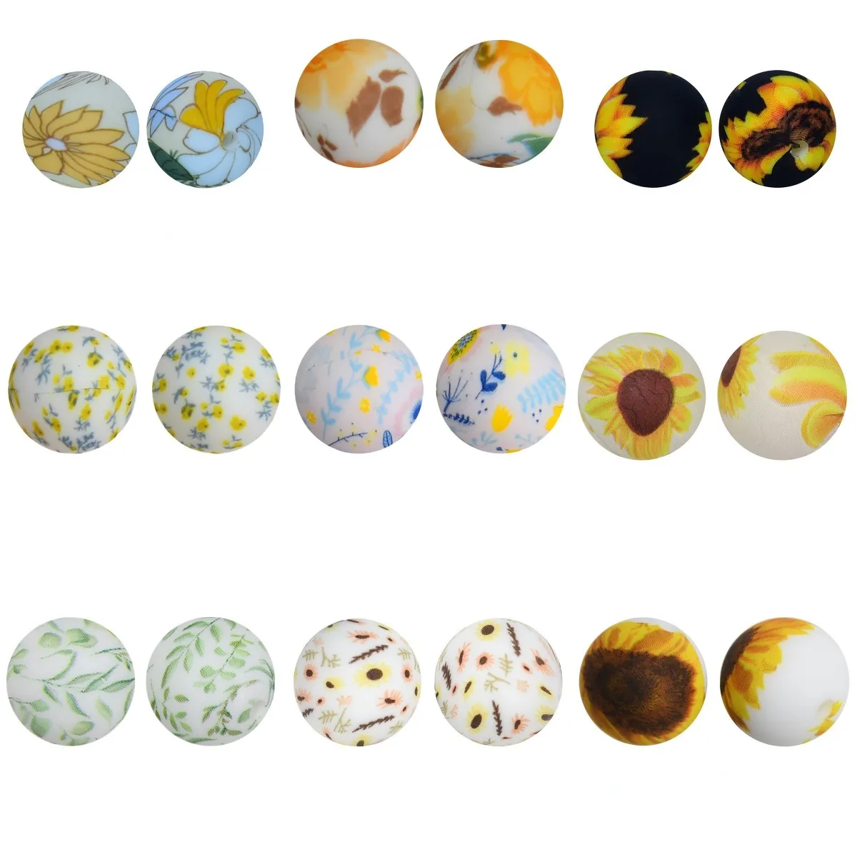 10Pcs15mm New Flower Silicone Beads Small Daisy Pattern Food Grade Silicone Beads DIY Making Bracelet Keychain Accessories