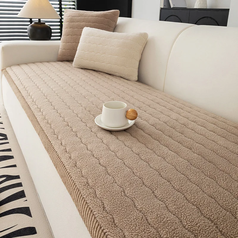 

New Straight Sofa Cover Fabric One Piece Thick Warm Non Slip Sofa Cushion Cover Soft and Sticky for Autumn and Winter Seasons