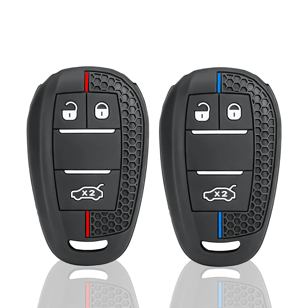 3 Button Silicone Car Remote Fob Shell Key Case Cover for Alfa Romeo Stelvio Giulia 2017 2018 Skin Key Protector Accessories