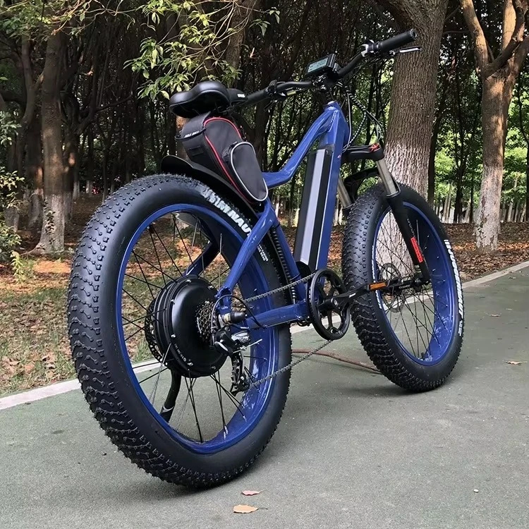 52V 17.5ah lithium battery brushless 1000 watt rear wheel aluminum  26x 4-inch electric fat mountain front suspension custom