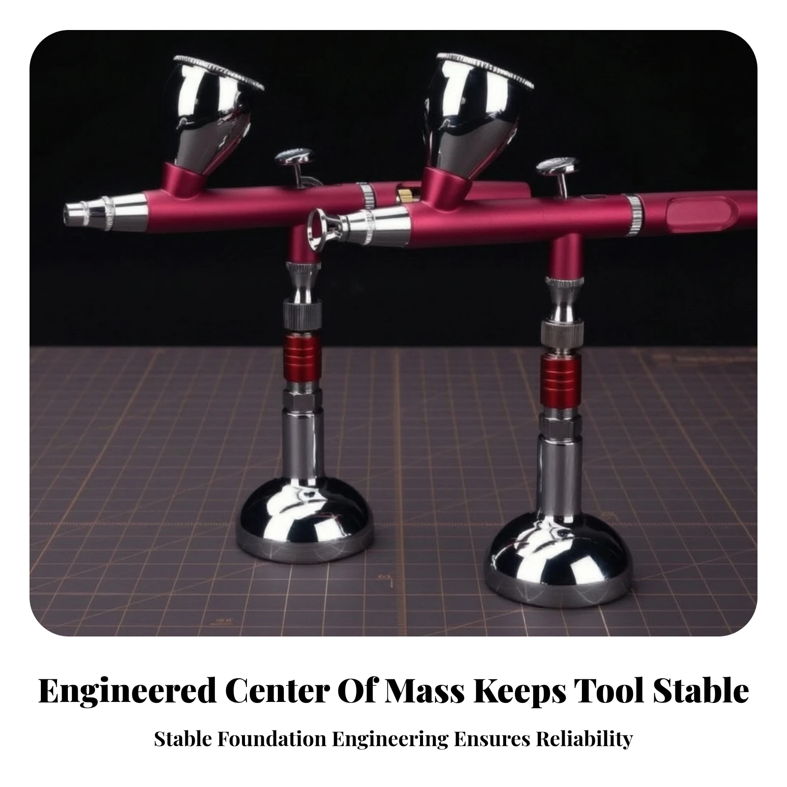 Airbrush Stand with Weighted Base Heavy-Duty Metal Airbrush Holder Stable Sleek for Model Painters, Painting Station